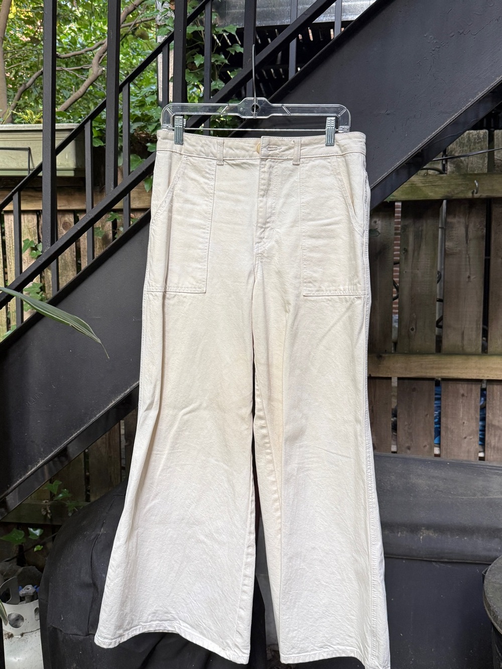 Wide Leg Cream Ganni Jeans